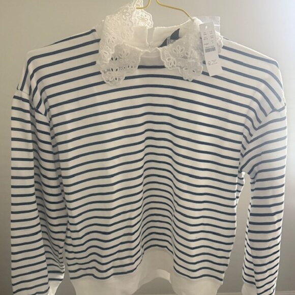 J. Crew Sweatshirt with Lace Details - Small - Picture 1 of 2